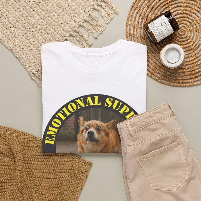 Emotional Support Human Tee — Corgi Badge Pet Lover T-Shirt
