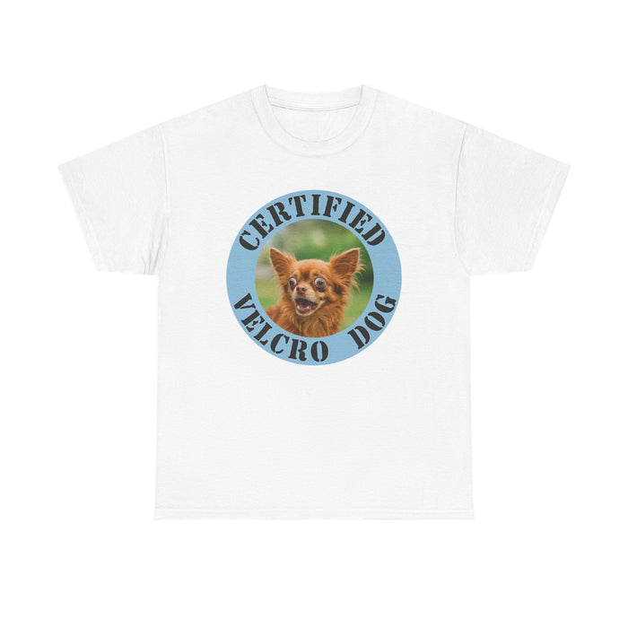 T-Shirt — "Certified Velcro Dog" Cute Chihuahua Graphic Tee
