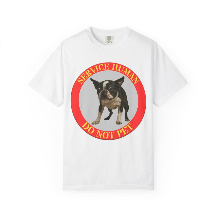 Do Not Pet Service Dog T‑Shirt — Funny Boston Terrier Service Human Tee