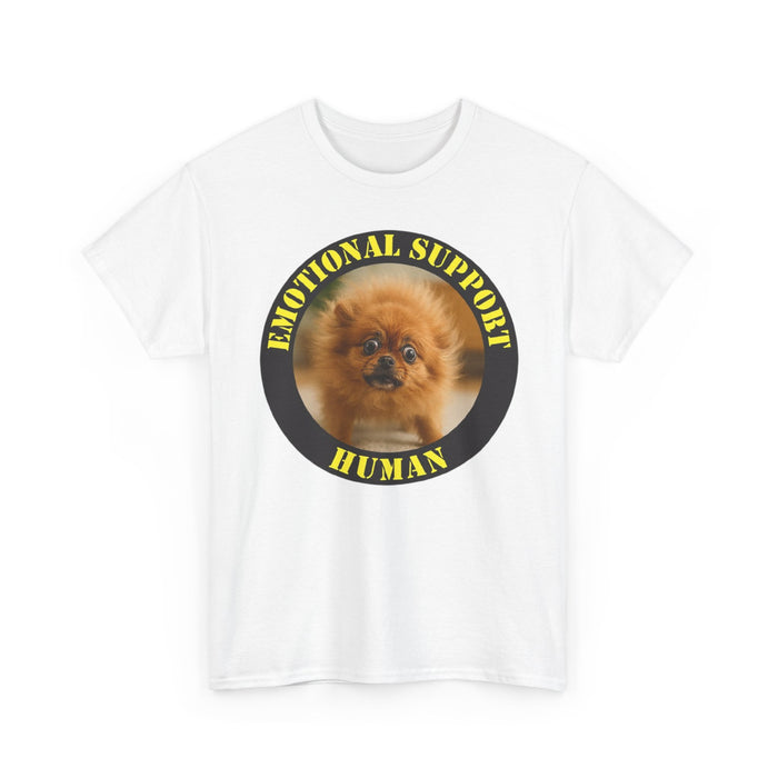 Emotional Support Human Tee — Cute Pomeranian Pet Lover Shirt