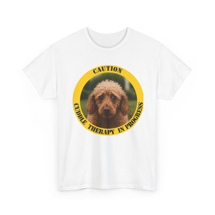 T-Shirt — "Caution: Canine Therapy in Progress" Dog Photo Tee