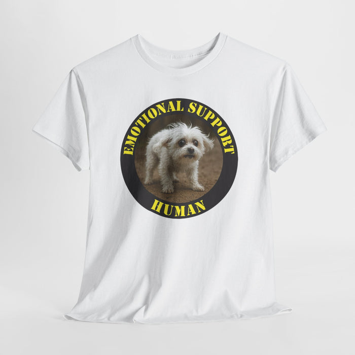 Emotional Support Human T‑Shirt — Cute Rescue Dog Pet Lover Tee