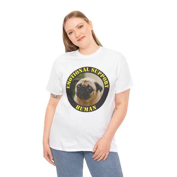 Emotional Support Human T-Shirt – Pug Dog Graphic Tee