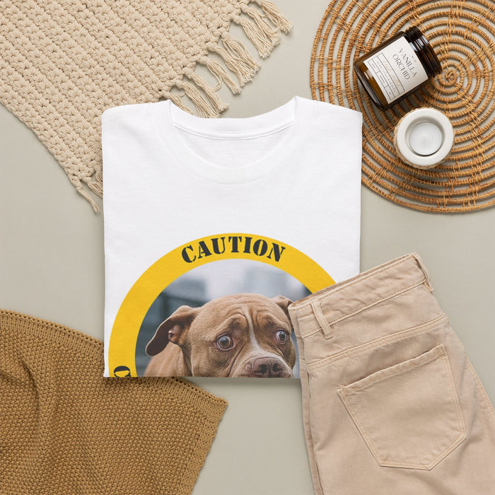 Dog Cuddle Therapy Tee — "Caution: Cuddle Therapy in Progress"