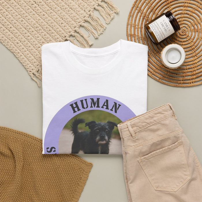 Human Security Blanket T-Shirt — Cute Black Dog Graphic Tee