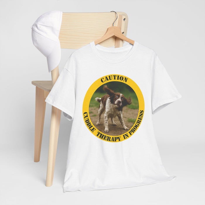T-Shirt — "Caution: Canine Therapy In Progress" Cute Dog Graphic Tee