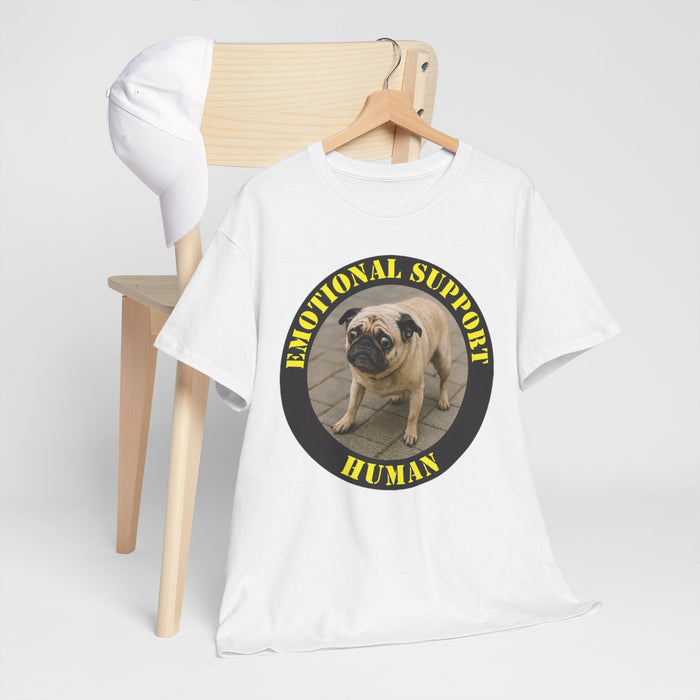 Emotional Support Human T-Shirt — Funny Pug Pet Lover Tee
