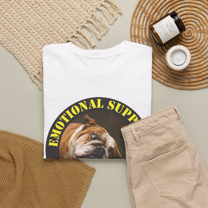 Emotional Support Human T‑Shirt — Funny Dog Face Graphic Tee