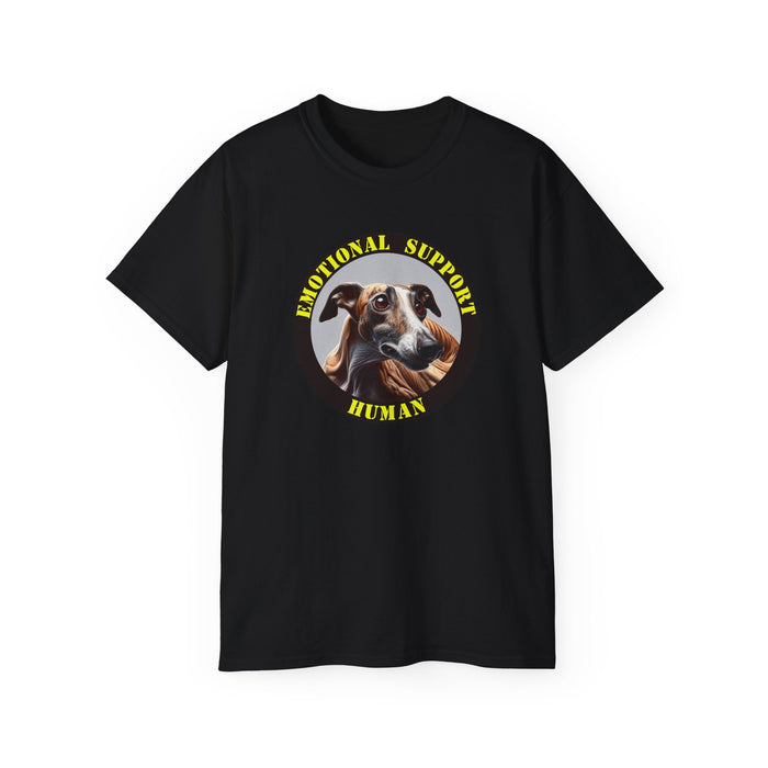 Emotional Support Human Tee - Unisex Cotton Shirt, Funny Dog Lover Gift, Pet Parent Apparel, Quirky Graphic Tee, Supportive Humor Wear