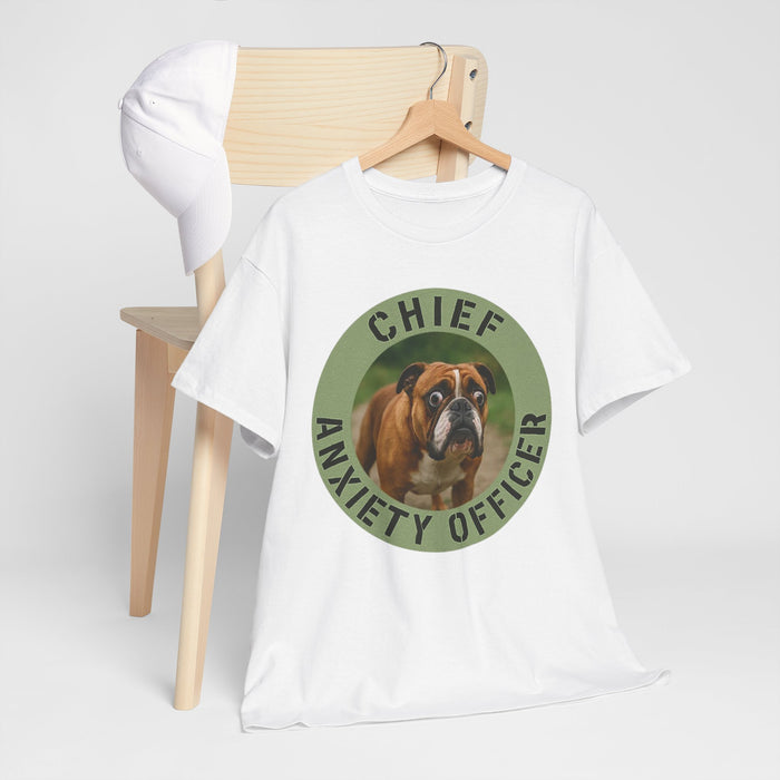 Chief Anxiety Officer T-Shirt — Cute Dog Graphic Tee for Dog Lovers