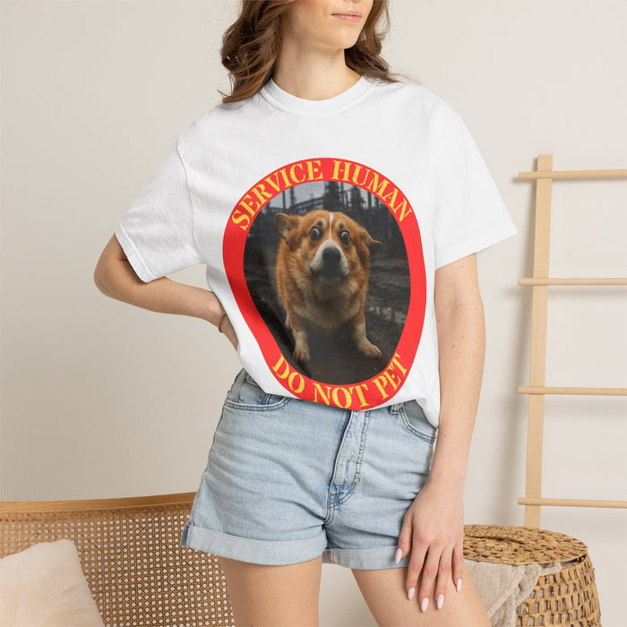 Do Not Pet Service Human T-Shirt — Funny Corgi Service Dog Shirt