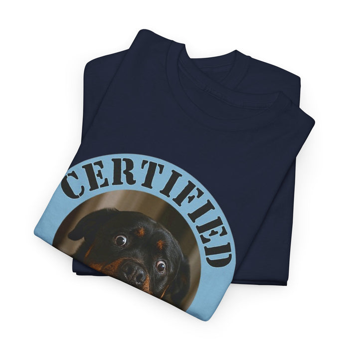 Certified Velcro Dog T-Shirt — Funny Rottweiler Tee for Dog Lovers