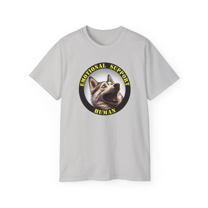 Emotional Support Human Tee - Unisex Cotton Shirt, Funny Dog Lover Gift, Pet Parent Apparel, Quirky Graphic Tee, Supportive Humor Wear