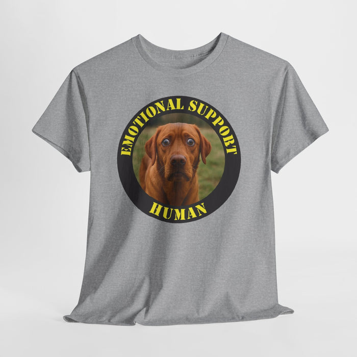 Emotional Support Human Tee – Funny Dog Photo Graphic T-Shirt
