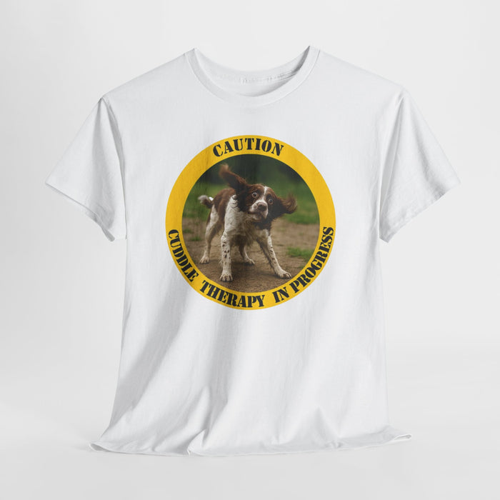 T-Shirt — "Caution: Canine Therapy In Progress" Cute Dog Graphic Tee