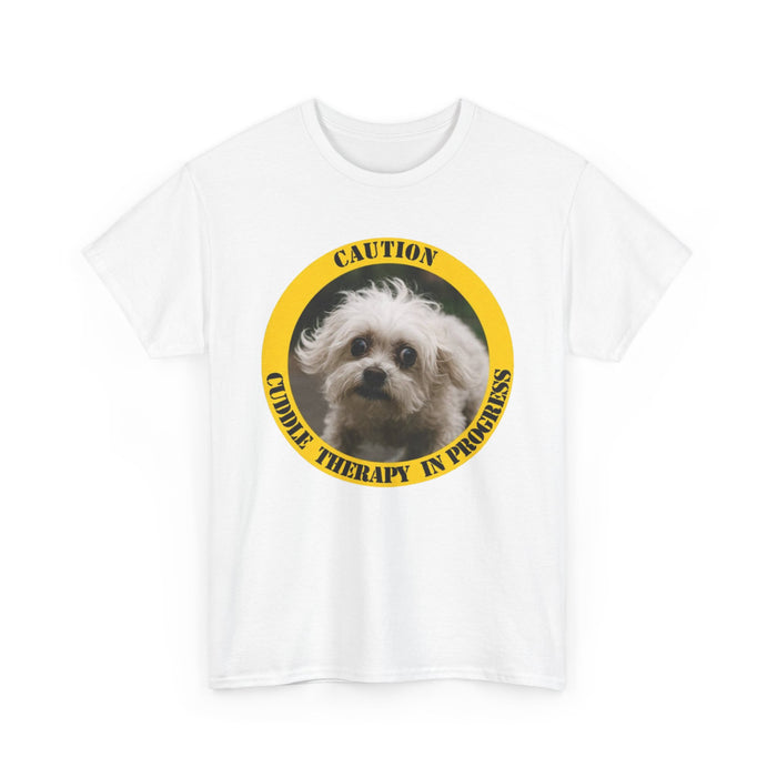 T‑Shirt — Caution: Cuddle Therapy in Progress (Cute Dog Graphic)