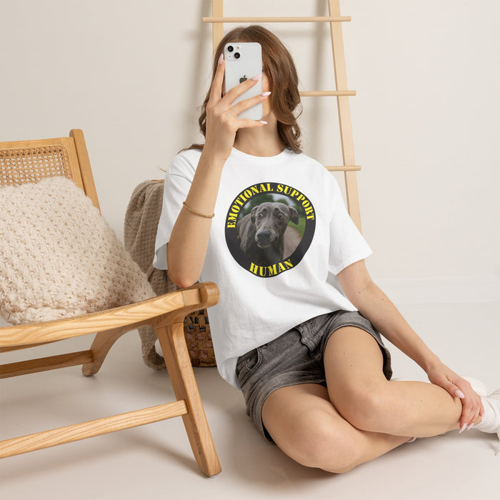 Emotional Support Human T-Shirt — Funny Dog Photo Tee for Pet Lovers