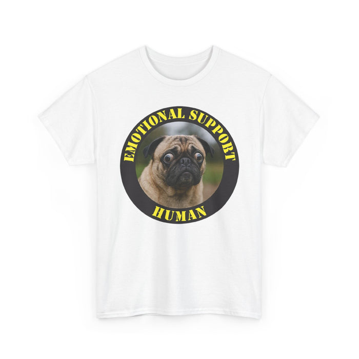 Emotional Support Human Tee — Pug Dog Graphic T-Shirt