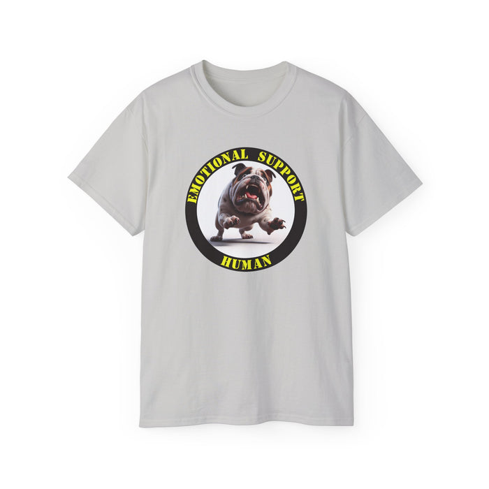 Emotional Support Human Tee - Unisex Cotton Shirt, Funny Dog Lover Gift, Pet Parent Apparel, Quirky Graphic Tee, Supportive Humor Wear