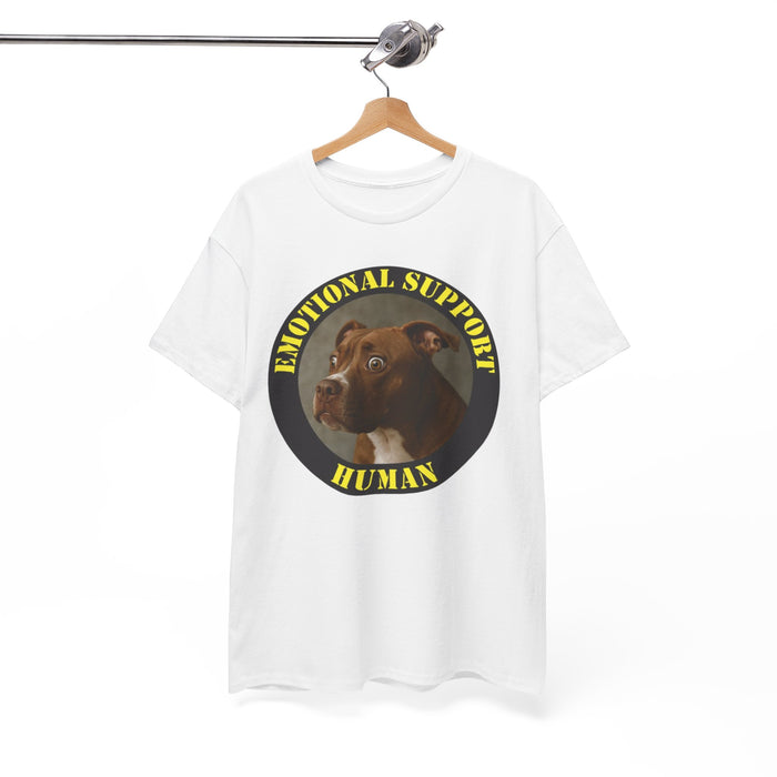 Emotional Support Human T-Shirt — Funny Dog Portrait Tee for Pet Lovers