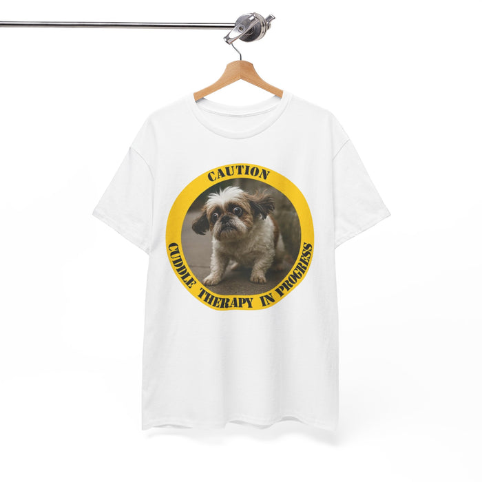 Dog Therapy T-Shirt — “Caution: Canine Therapy in Progress” Cute Pet Tee