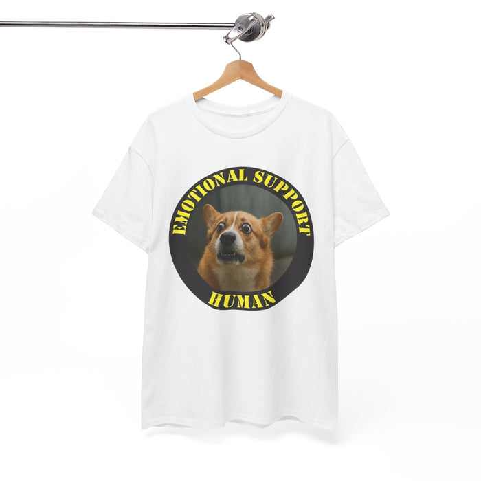 Emotional Support Human Tee — Funny Corgi Pet Lover T-Shirt