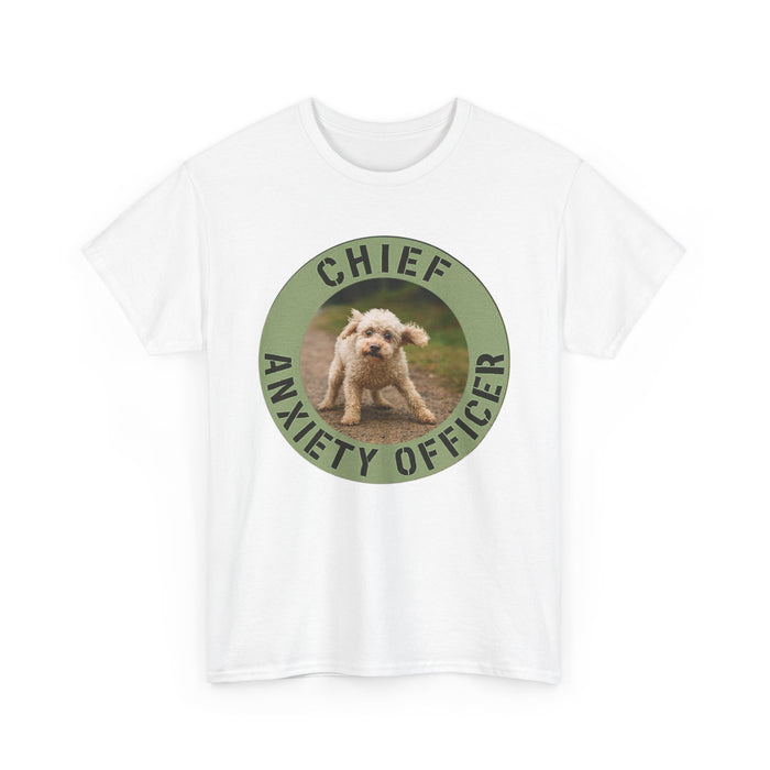 Chief Anxiety Officer T-Shirt — Cute Puppy Graphic Tee for Anxious Dog Lovers