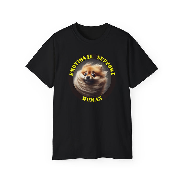Emotional Support Human Tee - Unisex Cotton Shirt, Funny Dog Lover Gift, Pet Parent Apparel, Quirky Graphic Tee, Supportive Humor Wear