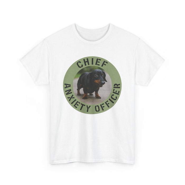 Chief Anxiety Officer T-Shirt — Cute Dachshund Pet Humor Tee