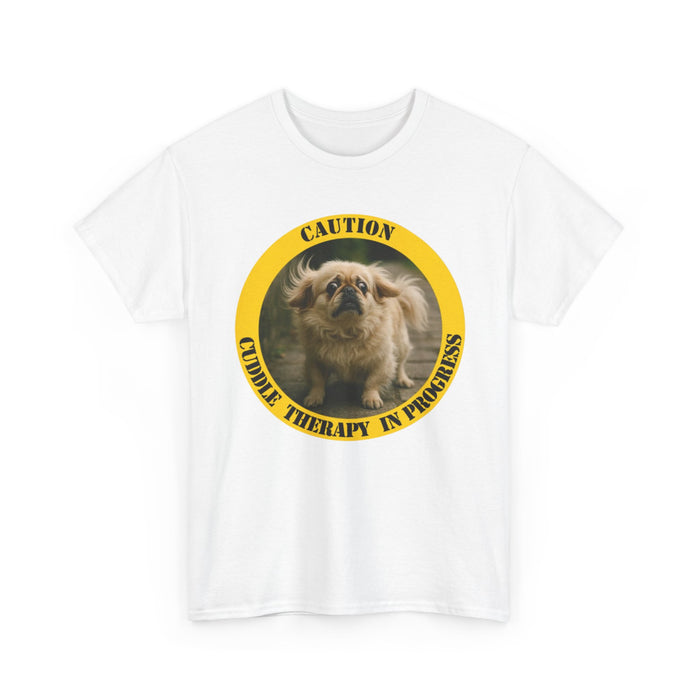 Dog Cuddle Therapy T‑Shirt - "Caution: Cuddle Therapy in Progress"