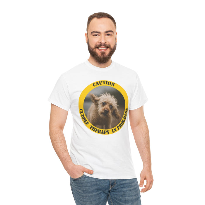 T‑Shirt — "Caution: Cuddle Therapy in Progress" Dog Photo Tee