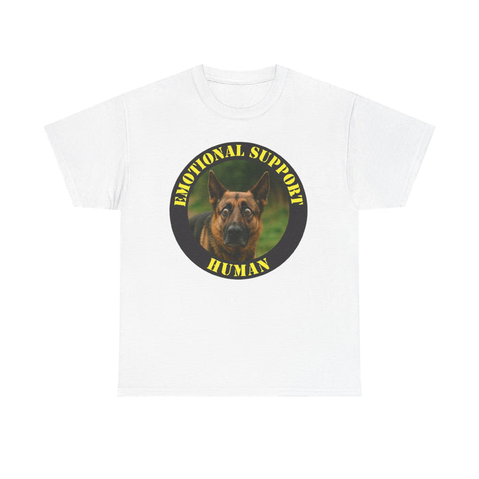 Emotional Support Human T‑Shirt — Dog Photo Badge Tee