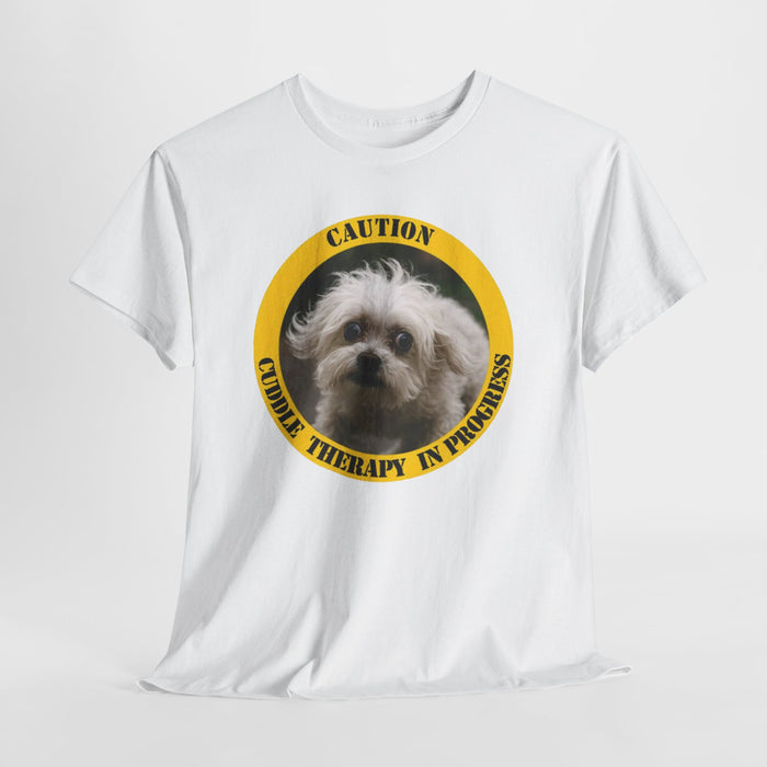T‑Shirt — Caution: Cuddle Therapy in Progress (Cute Dog Graphic)