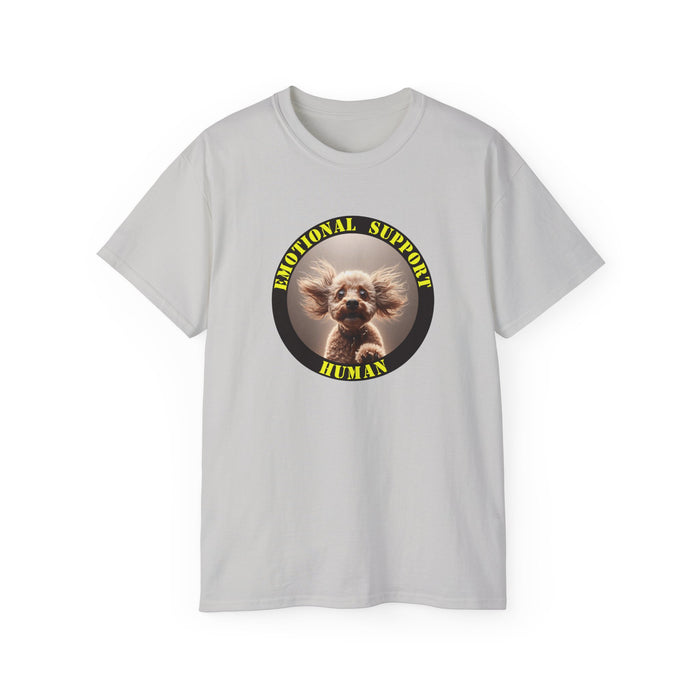 Emotional Support Human Tee - Unisex Cotton Shirt, Funny Dog Lover Gift, Pet Parent Apparel, Quirky Graphic Tee, Supportive Humor Wear