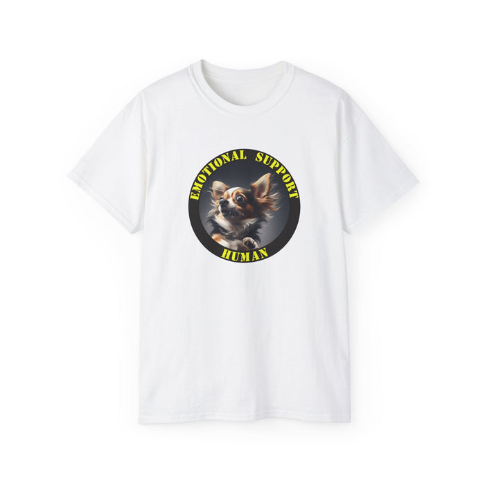 Emotional Support Human Tee - Unisex Cotton Shirt, Funny Dog Lover Gift, Pet Parent Apparel, Quirky Graphic Tee, Supportive Humor Wear