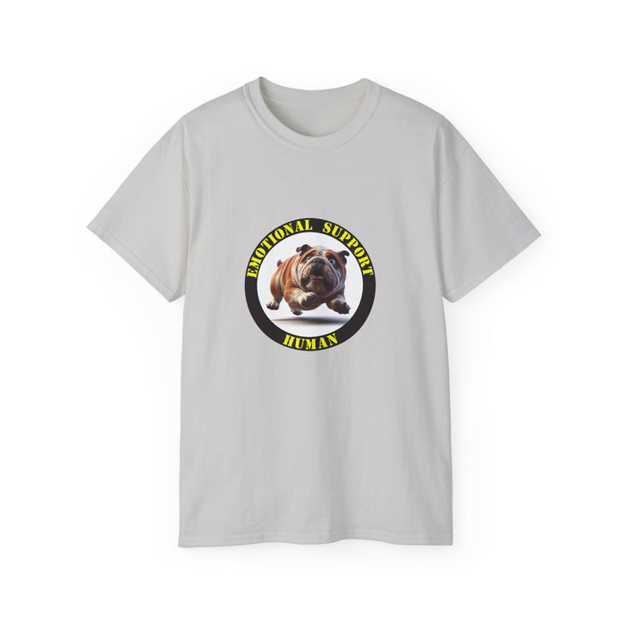 Emotional Support Human Tee - Unisex Cotton Shirt, Funny Dog Lover Gift, Pet Parent Apparel, Quirky Graphic Tee, Supportive Humor Wear