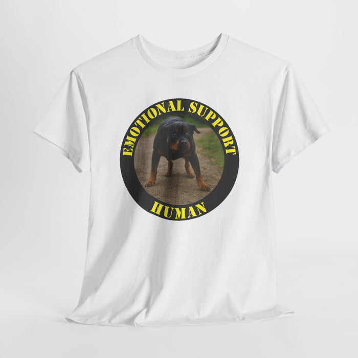 Emotional Support Human T-Shirt – Funny Rottweiler Dog Tee