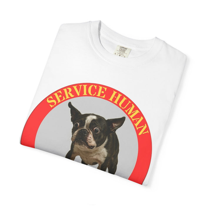 Do Not Pet Service Dog T‑Shirt — Funny Boston Terrier Service Human Tee
