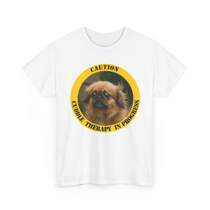 Caution: Cuddle Therapy in Progress T‑Shirt — Cute Pekingese Dog Tee