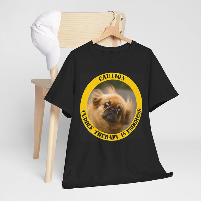 Pekingese Caution 'Cuddle Therapy in Progress' Tee