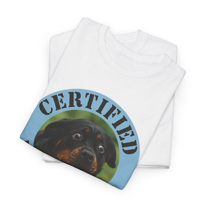 Certified Velcro Dog T‑Shirt — Funny Rottweiler Pet Tee