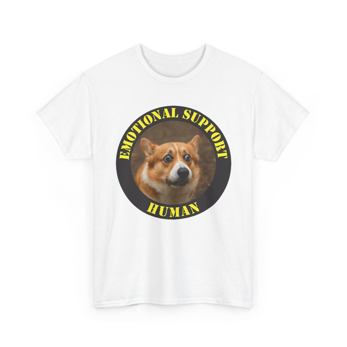 Emotional Support Human T-Shirt — Corgi Badge Graphic Tee