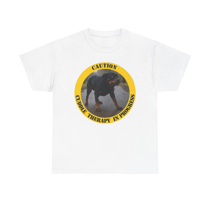 Dog Therapy T-Shirt — "Caution: Canine Therapy in Progress"
