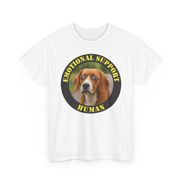 Emotional Support Human Tee — Funny Dog Badge T-Shirt