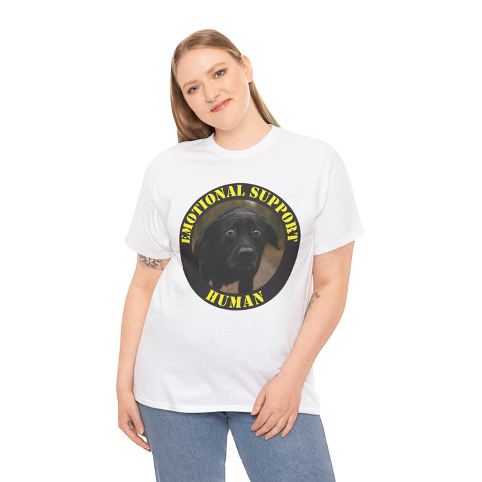 Emotional Support Human T-Shirt — Cute Black Lab Dog Graphic Tee