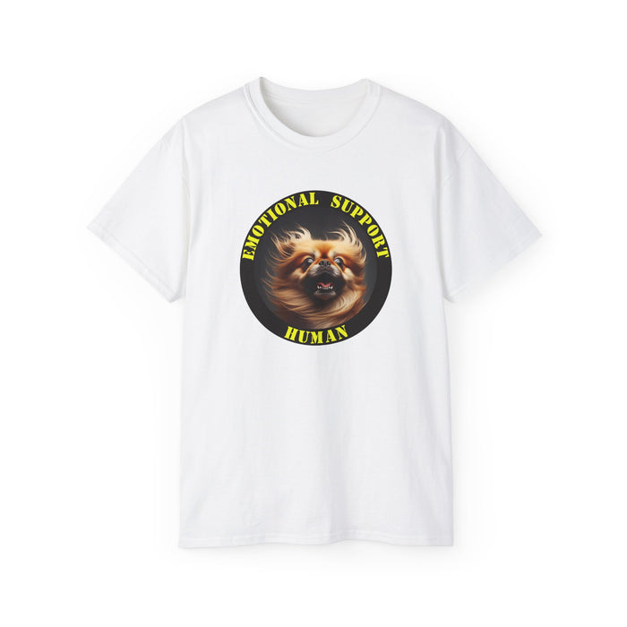 Emotional Support Human Tee - Unisex Cotton Shirt, Funny Dog Lover Gift, Pet Parent Apparel, Quirky Graphic Tee, Supportive Humor Wear