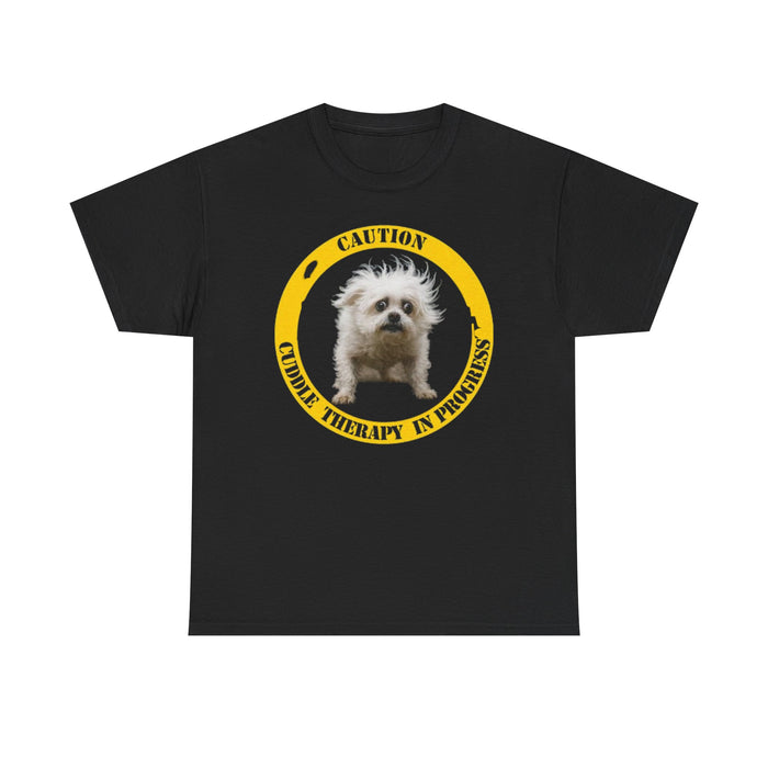 Dog Therapy T-Shirt — "Caution: Creative Therapy in Progress" Funny Pet Lover Tee