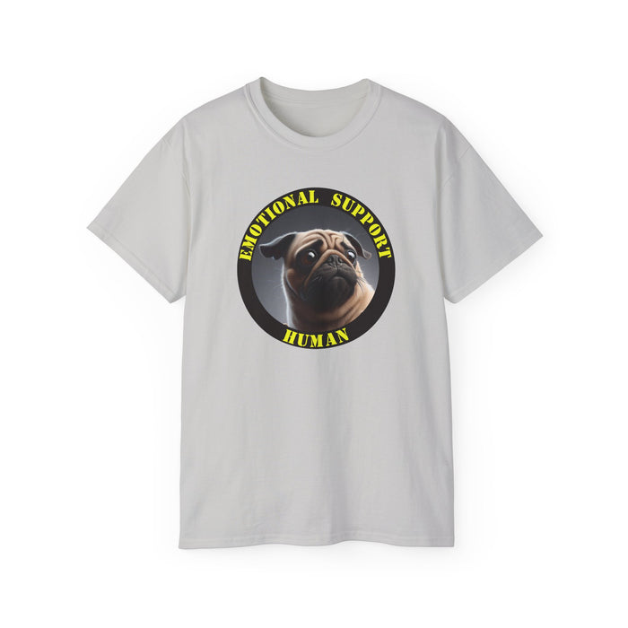 Emotional Support Human Tee - Unisex Cotton Shirt, Funny Dog Lover Gift, Pet Parent Apparel, Quirky Graphic Tee, Supportive Humor Wear
