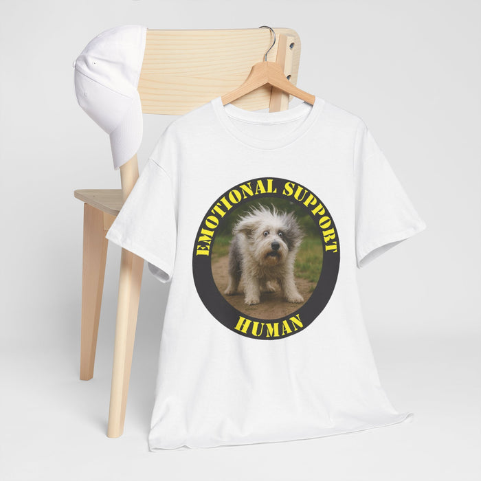 Emotional Support Human T-Shirt — Cute Puppy Badge Tee