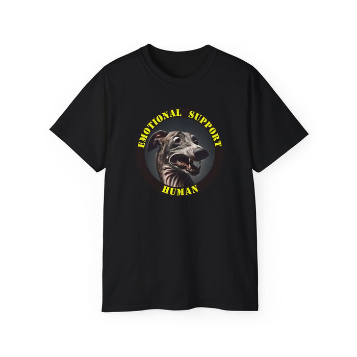 Emotional Support Human Tee - Unisex Cotton Shirt, Funny Dog Lover Gift, Pet Parent Apparel, Quirky Graphic Tee, Supportive Humor Wear